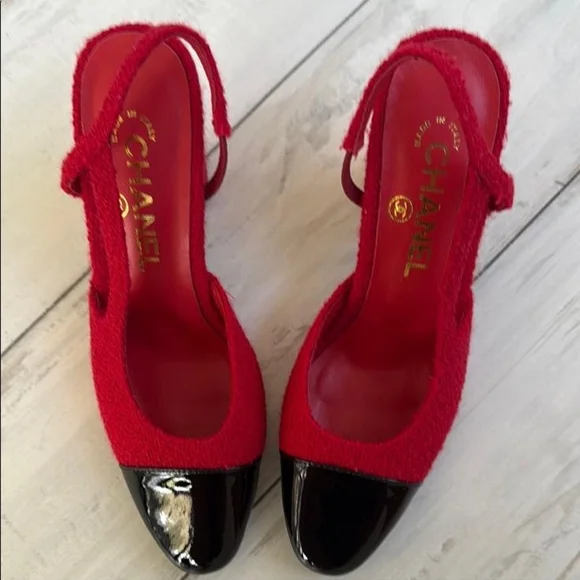 CHANEL Red and Black Heels - Picture 2 of 4